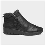 Jana Softline Womens Black Double Zip Boot (Click For Details)