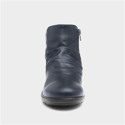Stud Womens Navy Ankle Boots