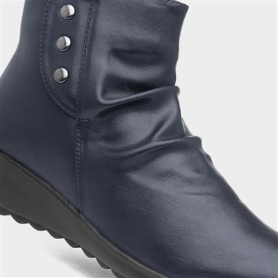 Stud Womens Navy Ankle Boots