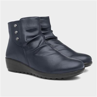 Stud Womens Navy Ankle Boots