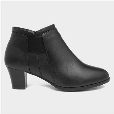 Ivy Women Black Heeled Ankle Boot