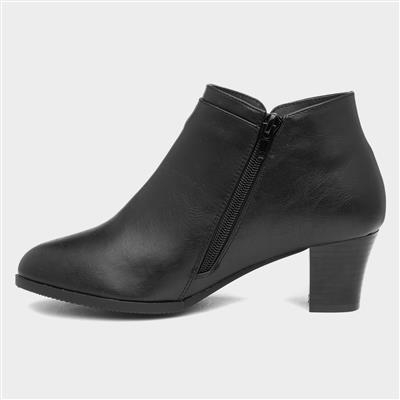 Ivy Women Black Heeled Ankle Boot