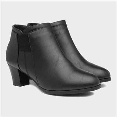 Ivy Women Black Heeled Ankle Boot