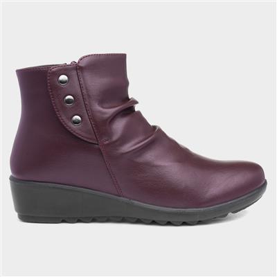 Stud Womens Bordeaux Ankle Boot