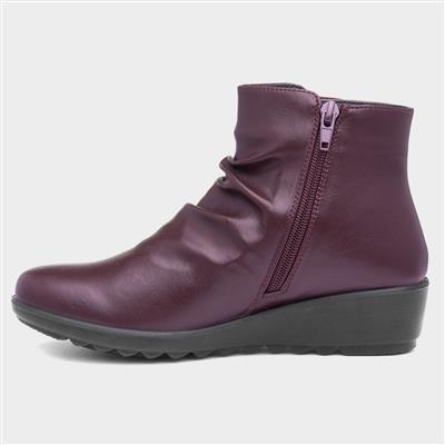 Stud Womens Bordeaux Ankle Boot