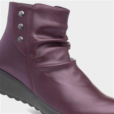 Stud Womens Bordeaux Ankle Boot