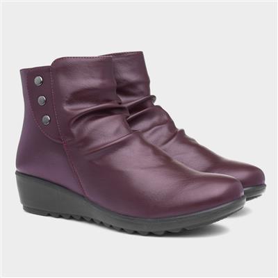 Stud Womens Bordeaux Ankle Boot