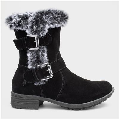 Tracie Black Suede Boot