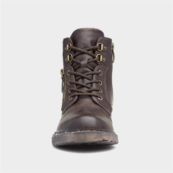 Diana Womens Brown Lace Up Boot