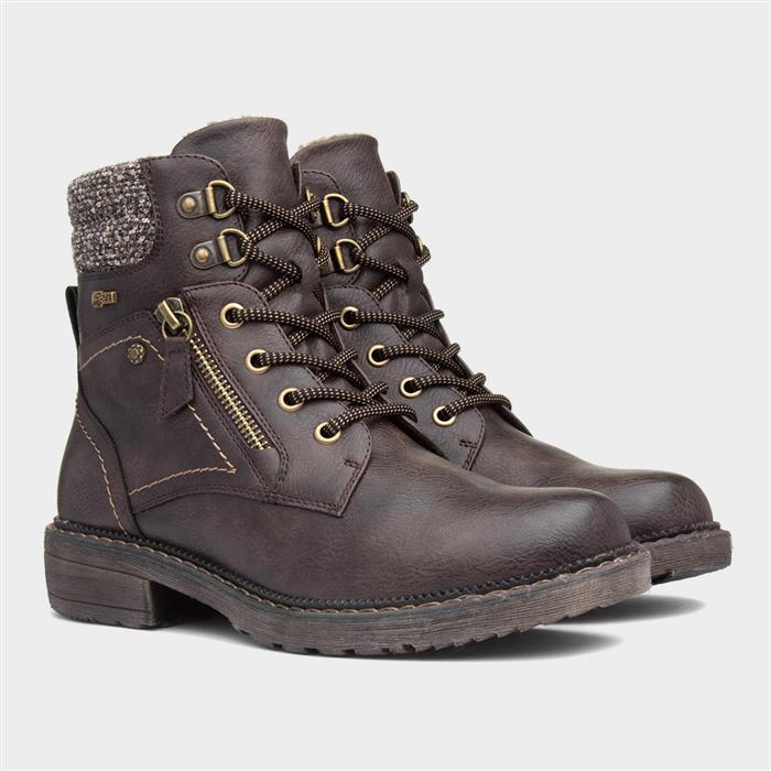 Diana Womens Brown Lace Up Boot