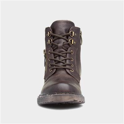 Diana Womens Brown Lace Up Boot