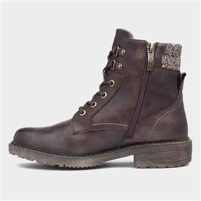 Diana Womens Brown Lace Up Boot