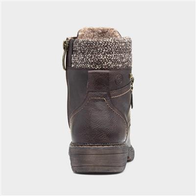 Diana Womens Brown Lace Up Boot