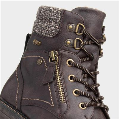 Diana Womens Brown Lace Up Boot