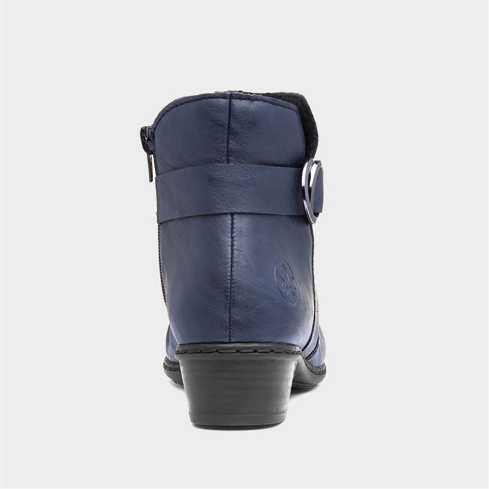 Antistress Womens Navy Zip Up Ankle Boot