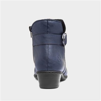 Antistress Womens Navy Zip Up Ankle Boot