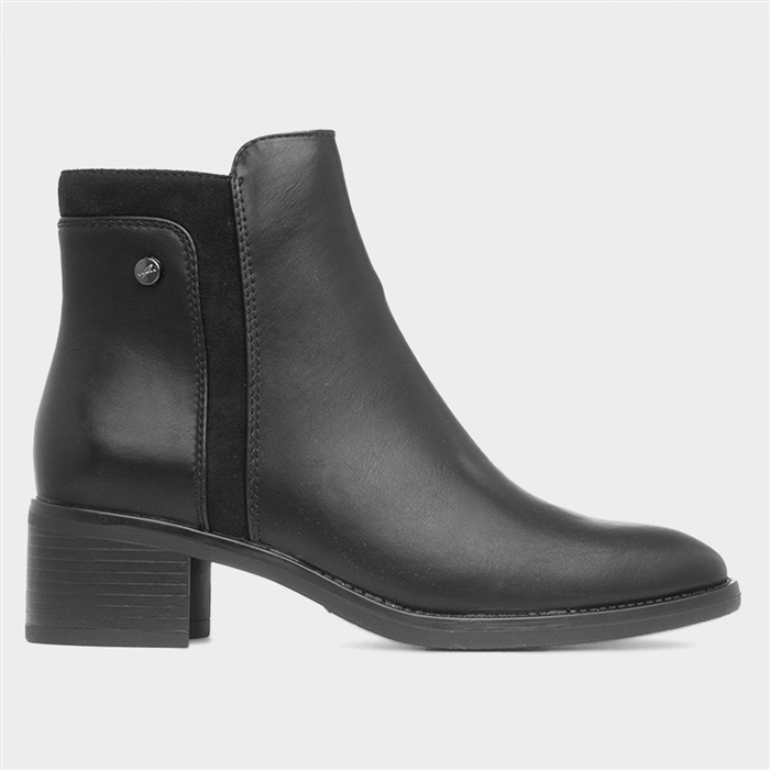Susannah Womens Black Heeled Ankle Boot