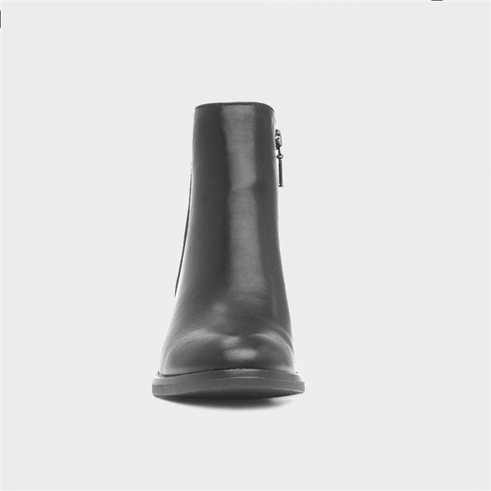 Susannah Womens Black Heeled Ankle Boot