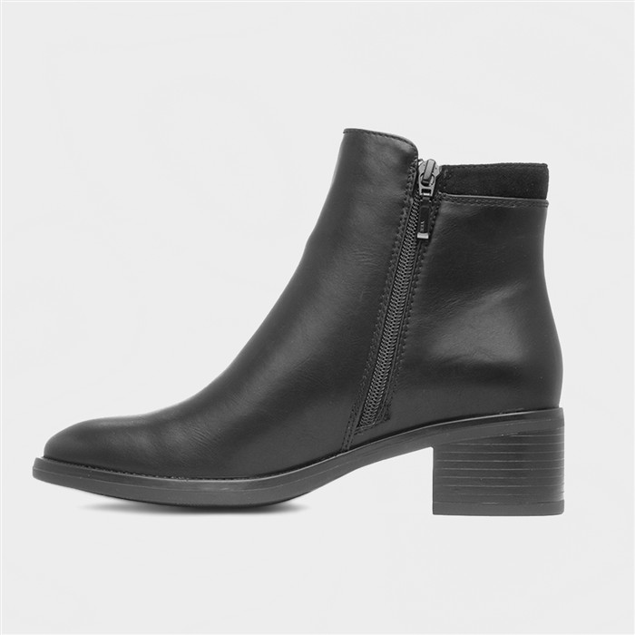 Susannah Womens Black Heeled Ankle Boot