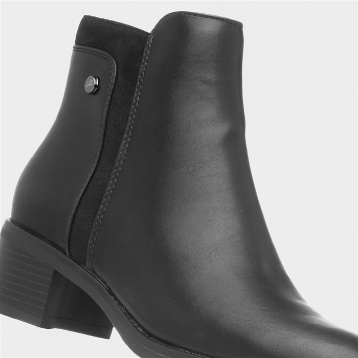 Susannah Womens Black Heeled Ankle Boot