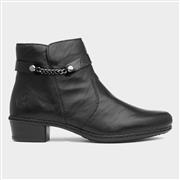 Rieker Womens Black Zip Ankle Boot (Click For Details)