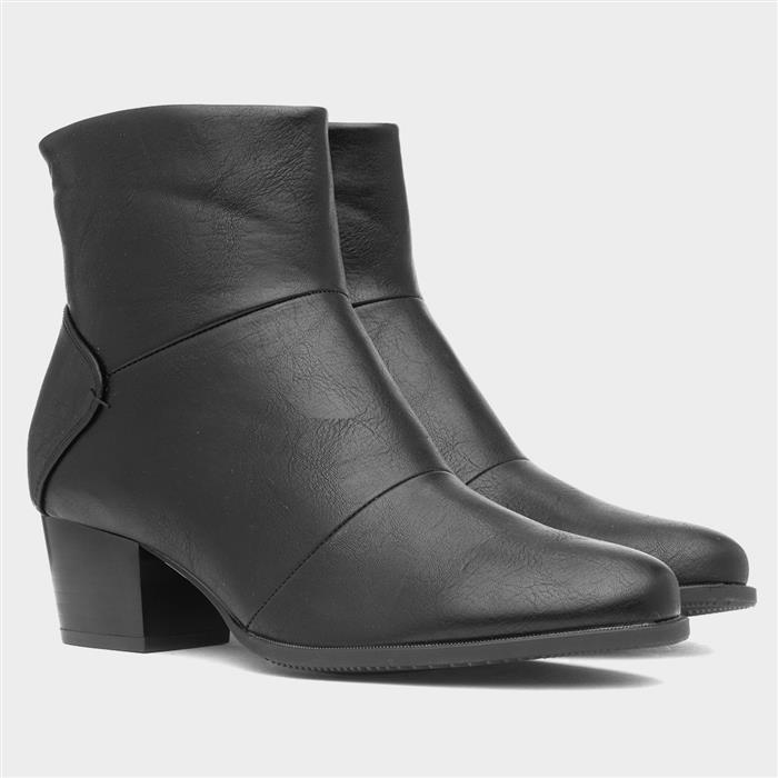 Madrid Womens Black Heeled Boot