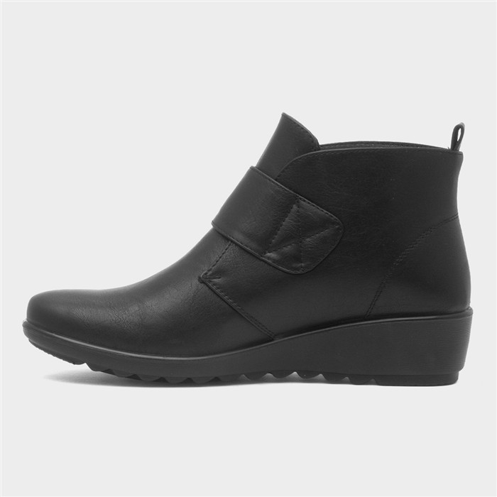 Nicola Womens Black Wedge Boot