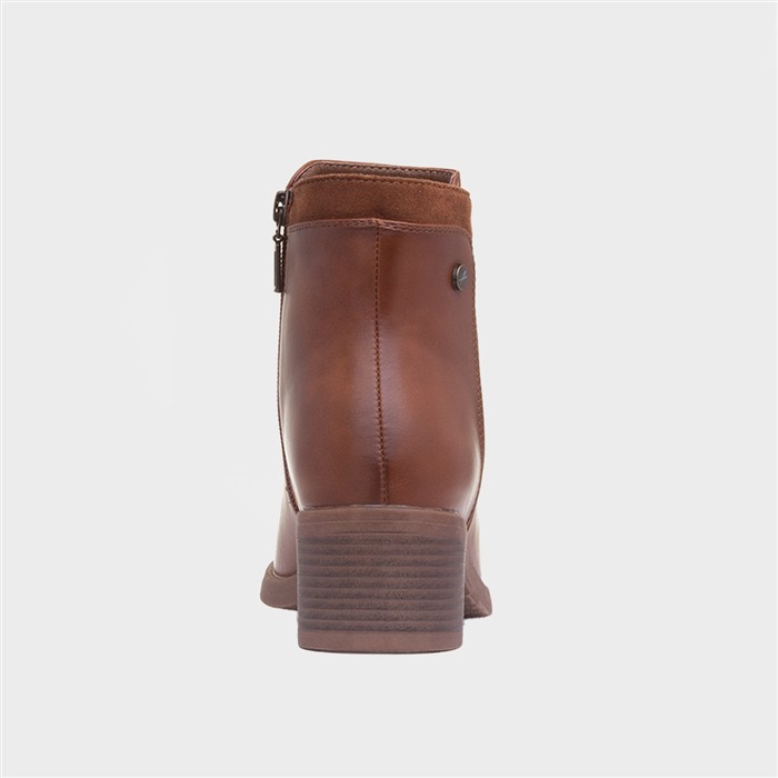 Susannah Womens Tan Heeled Ankle Boot