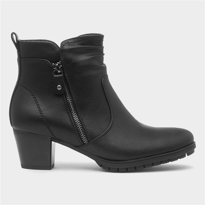 Mel Womens Black Heeled Ankle Boot