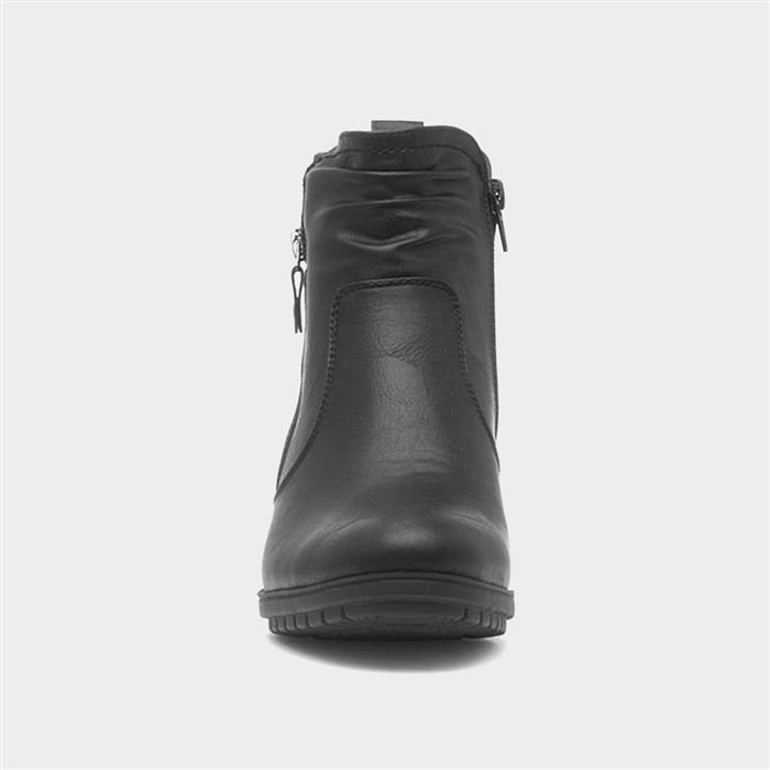 Mel Womens Black Heeled Ankle Boot