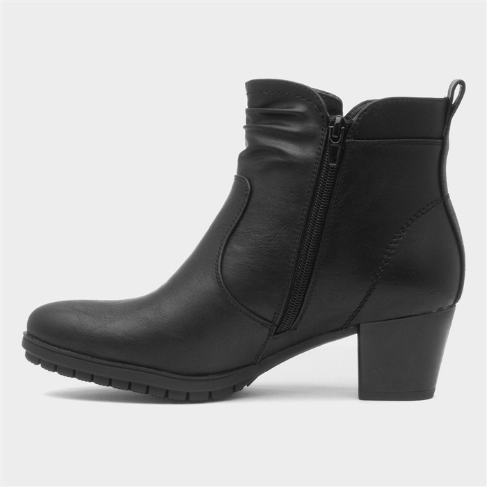 Mel Womens Black Heeled Ankle Boot