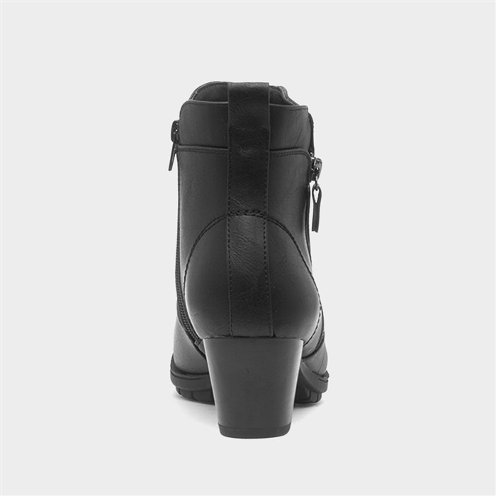 Mel Womens Black Heeled Ankle Boot
