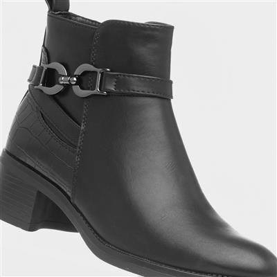 Solana Womens Black Block Heel Boot