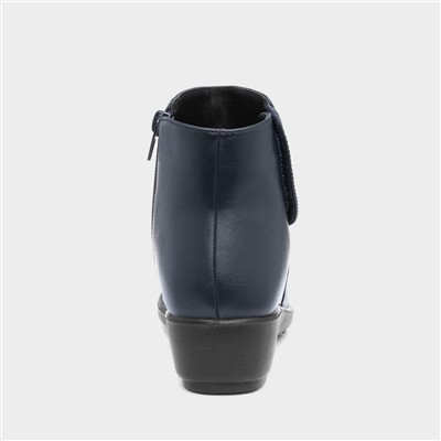 Stud Womens Navy Ankle Boot