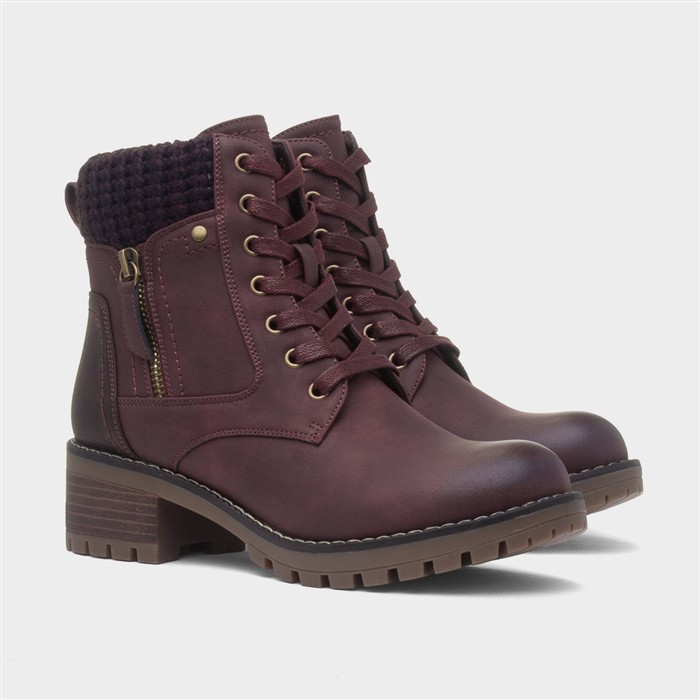Faroe Womens Dark Red Ankle Boot