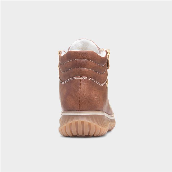 Antistress Womens Tan Warm Lined Ankle Boot
