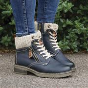 Relife Diane Womens Navy Lace Up Ankle Boot (Click For Details)