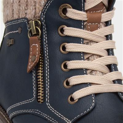 Diane Womens Navy Lace Up Ankle Boot