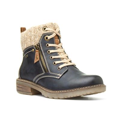 Relife Womens Navy Lace Up Ankle Boot 