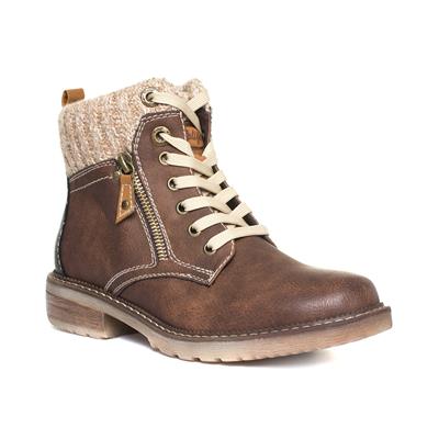 Diane Womens Brown Lace Up Ankle Boot