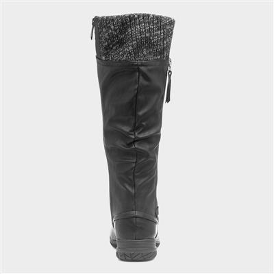 Leah Womens Black High Leg Boots