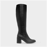 Lilley Womens Black Heeled Knee High Zip Up Boot (Click For Details)