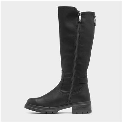 Deborah Womens Black Knee High Boot
