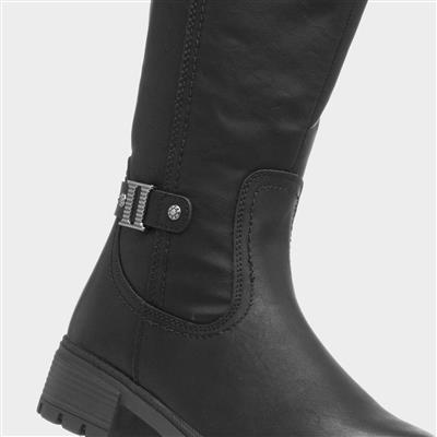 Deborah Womens Black Knee High Boot
