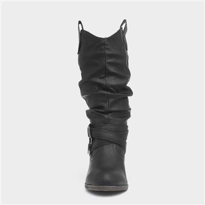 Rocket Dog Sidestep Womens Black Cowboy Boot-188073 | Shoe Zone