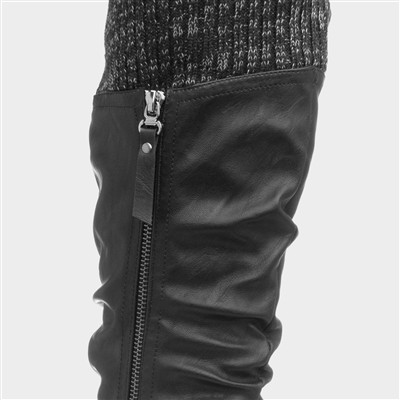 Leah Womens Black High Leg Boot