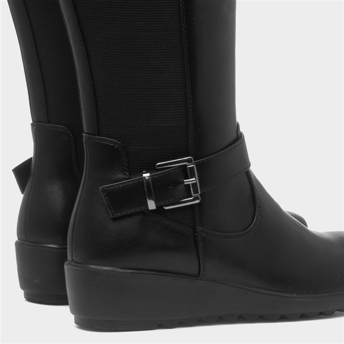 Hannah Womens Black High Leg Boot