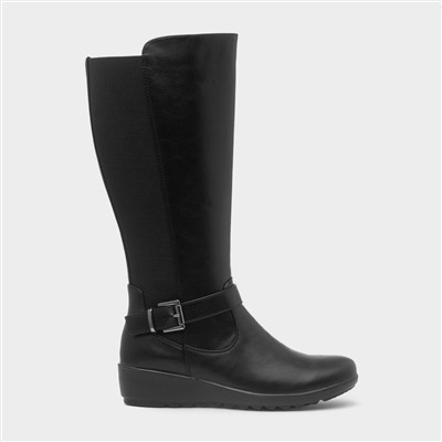 Hannah Womens Black High Leg Boot