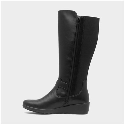 Hannah Womens Black High Leg Boot