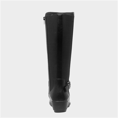 Hannah Womens Black High Leg Boot